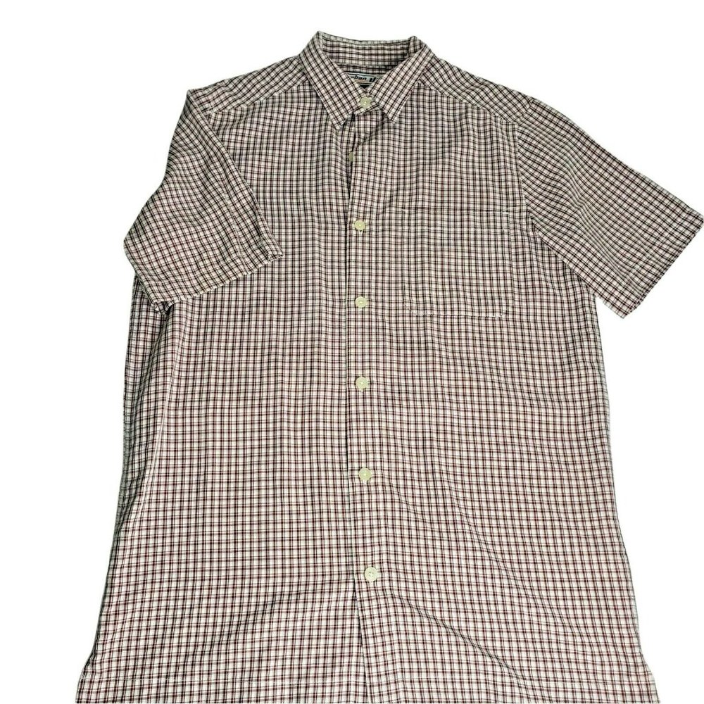 Urban Up Pipeline Men's Red Small Plaid Short Sleeve Button Down Shirt Size